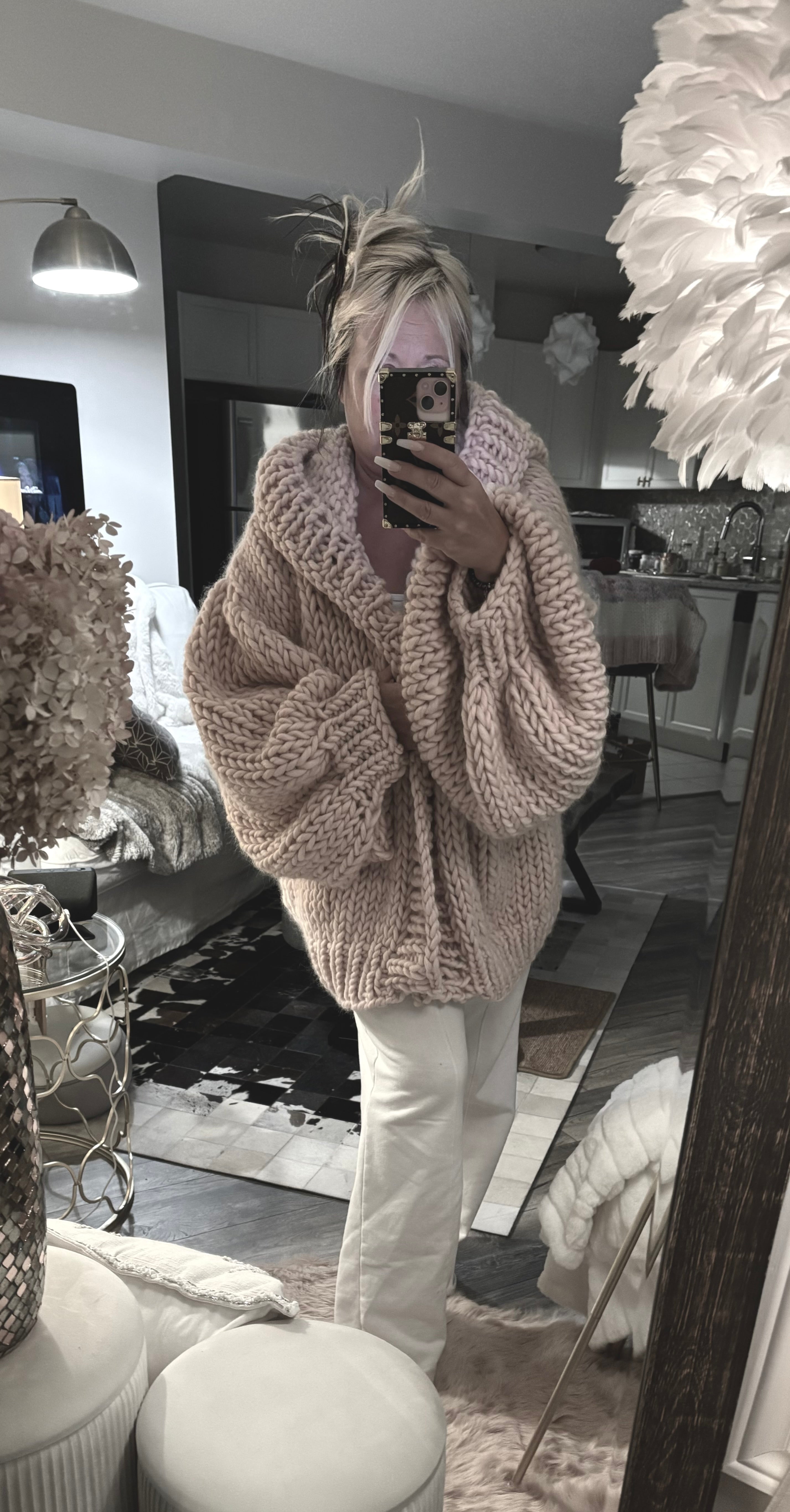 Chunky Knit Cardigan Oversized Knit Cardigan Love Heart Sweater